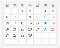 2015년 4월 달력이미지